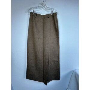 Vintage Madrigal Carmel By The Sea Womens Brown Slit Front Midi Skirt 8 Lined